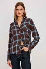 RAILS New Women's Hunter Shirt Espresso Indigo All Sizes Ships Free (MSRP 188+) picture