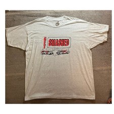 Vintage Fruit of the Loom Best Get Smashed Demolition Derby Graphic Tee XXL Gray picture