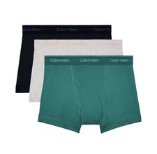 NWT Calvin Klein. Sz M.  3 Pack. 100% Cotton Trunk. Green/Grey. MSRP $46.00 picture