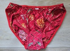 Vintage Victoria's Secret Plaid Floral 100% Silk Flutter Bikini Panties XS READ picture