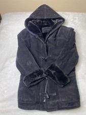 Vintage St. Johns Bay Genuine Suede Leather Penny Lane Coat Y2K Faux Fur Lined picture