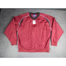 VTG Arkansas Razorbacks Windshirt Mens Large Red V-Neck Pullover NWT Team Editio picture