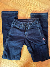 Dovetail Workwear DX Bootcut Women’s Black Denim Jeans 00x32 5-Pocket Cargo picture