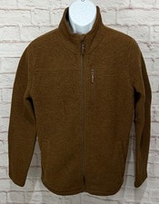Smartwool Hudson Trail Fleece Jacket Mens M Brown Wool Blend Full Zip SW016321 picture
