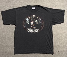 Very Rare Original Vintage 2002 Double-Sided Slipknot Band Tee Shirt XL picture