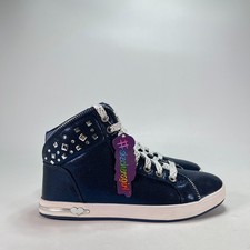 Skechers Girls High Top Sneakers Navy Blue Shimmer Studded-Youth Size US 4 picture