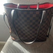 Authentic LOUIS VUITTON Neverfull MM Damier Ebene Tote Bag Purse #64859 picture