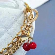 Trendy Red Cherry Pendant Keychain for Women Cute Bag Decorations Multifunctions picture