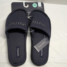Nautica Men’s Navy Slide Slippers Open Toe Slip-On Slip Resistant US 9.5 M picture