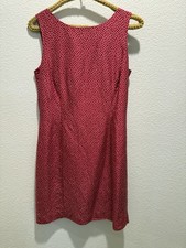 100% Silk Vintage Ann Taylor Polka Dot Red Dress Size 6 Petite Sleeveless picture