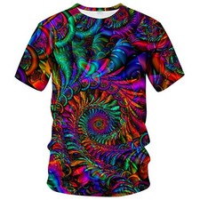 Psychedelic Multicolor 3D T-shirt Abstract Hippie Retro Trippy Art picture