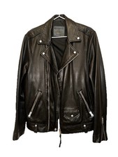 All Saints Milo Leather Jacket Sz Small picture