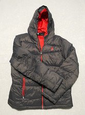 Spyder Unisex L Black/Red Hooded Puffer Jacket Full Zip Ski/Snowboard picture