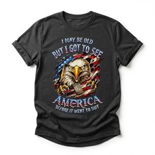 I May Be Old Vintage America Eagle Patriotic Men's T-Shirt picture