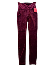 NEW SPANX Shape High Rise Shaping Ankle Leggings Velvet Burgundy Maroon Womens S picture