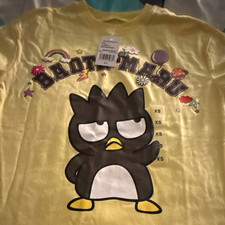Hybrid Apparel Sanrio Badtz-Maru Graphic Tee Crew Neck Short Sleeve Cream XS picture