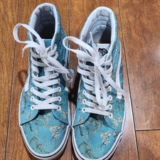 Vans x Van Gogh Museum Sk8-Hi Almond Blossoms Turquoise Floral Sneakers Mens 9.5 picture