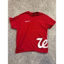 Gildan T-Shirt Mens L Red Walgreens Logo Graphic Short Sleeve Heavy Cotton Tee picture
