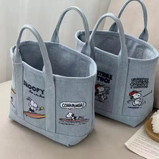 Cartoon Snoopy Embroidered Canvas Bag: Large Capacity, Portable, Handheld picture