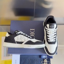 Dior B27 Low Top Black White Oblique Canvas Leather Men's Sneakers picture