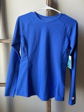 NWT Coolibar Hightide Long Sleeve Swim Shirt Blue Womens Small UPF50 picture