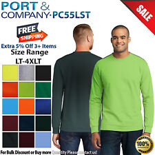 Port & Company PC55LST Mens Big & Tall Long Sleeve Core Blend Crew Neck T-Shirt picture