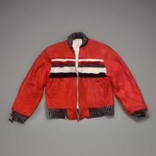 Vtg 1950s Rockabilly Deep Pile Bomber Jacket 50s Outdoor Toronto Coat Distressed picture