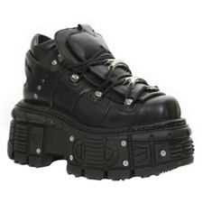 New Rock Boots M-TANK106-C2 Unisex Metallic Black 100% Leather Goth Platform picture
