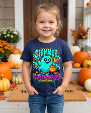 Shimmer “Glow Your Own Way” Toddler Girls Halloween Ghost T-Shirt | Boo Crew picture
