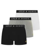 Lyle & Scott Men's 3 Pack Neville Trunk Boxers - Grey/White/Black- New picture