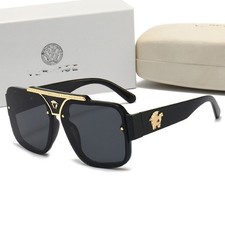 Men's Versacee Sunglasses vintage Stylish Big rimmed Square Women's glasses +Box picture