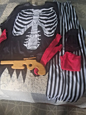 halloween custome men Skeleton Pirate size M/L used picture