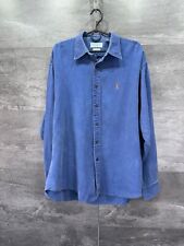 YSL Yves Saint Laurent Rare luxury designer plaid Blue shirt Size L picture