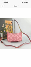 NWT Coach CV933 Teri Shoulder Bag In Signature Gold/Walnut/Pink picture