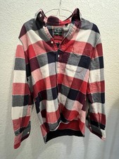 Gitman Bros Vintage Plaid Heavy Weight Flannel Shirt - Men’s Medium - Red/Navy  picture