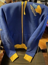 Jinx Blizzard Overwatch Pharah Hoodie Jacket, Full Zip, Blue/Yellow, Small picture