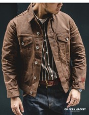 Maden Men's Oil Waxed Canvas Jacket Motorcycle Vintage  Work Overalls Coats picture