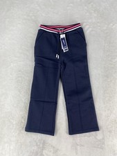 Jacadi Pants Unisex Kids 5-6 Years Blue Roseline Knit Logo Sweatpants NEW $79 picture