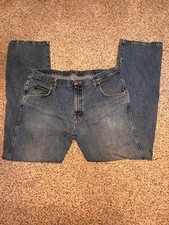 Vintage Style Wrangler Rugged Wear Relaxed Straight Jeans 38x34 picture