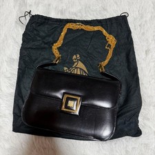 LANVIN PARIS 70s Ladies Woman's shoulder bag Gold chain black authentic picture