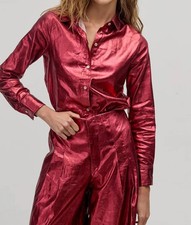 Lanhtropy San Marino Metallic Linen Shirt Cherry picture