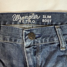 Wrangler Retro Slim Boot Mens Slim Bootcut Jeans Blue Medium Wash 36x32 picture