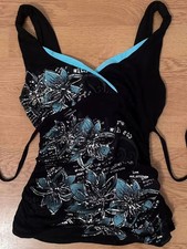 Womens Y2K Halter Tank Top Floral Embroidered Aesthetic Cami Streetwear XS-L picture