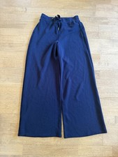 Spanx AirEssentials Wide Leg Pants Size Medium Navy Blue Lounge Travel Friendly picture