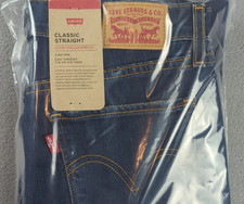 NWT Women's Levi's Classic Straight Jeans Blue Medium Wash 4M 27x30 Distressed picture