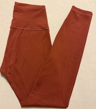 Lululemon Size 6 Leggings Maroon Red Wunder Train In HR Tight 26” LW5DJ0S picture