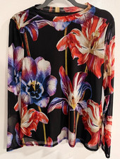 I.N.C. International Concepts Women's Large Floral Mesh Long Sleeve Top NWT picture