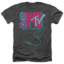 MTV MICROPHONE LOGO Licensed Adult Men's Heather Tee Shirt SM-3XL picture