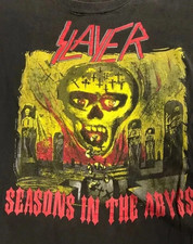 1990 Slayer Seasons In The Abyss Tour Cotton Black Unisex T-shirt Reprint S-5XL picture