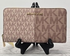 Michael Kors Jet Set Medium MF Wallet Soft Pink Multi NWT A57 MSRP $98 picture
